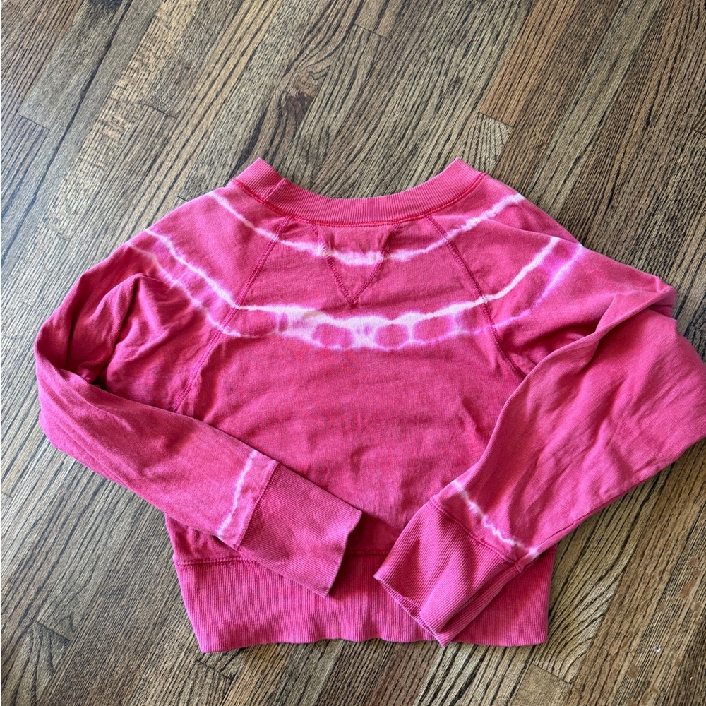 Tween Red Tie Dye - vintage Havana Crop Sweatshirt Junior Girl 14